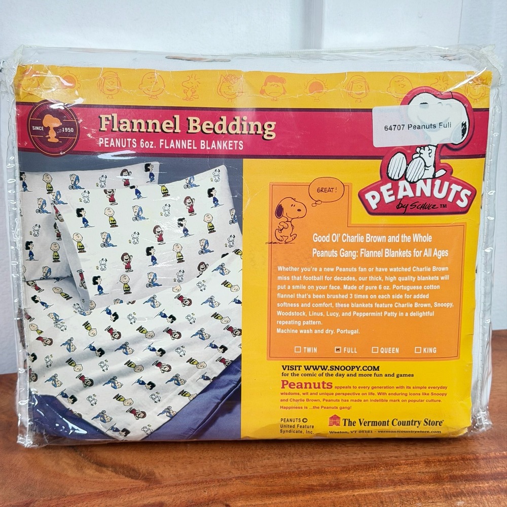 Peanuts Snoopy Charlie Brown Flannel BLANKETS Only Full Size 6oz Flannel Bedding